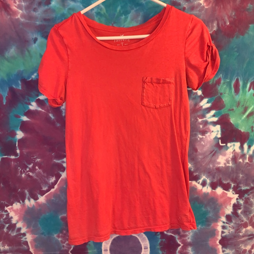 XS Pink Short Sleeve American Eagle Shirt W Pocket